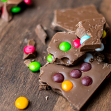 Milk chocolate slab with colored confetti