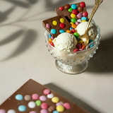 Milk chocolate slab with colored confetti